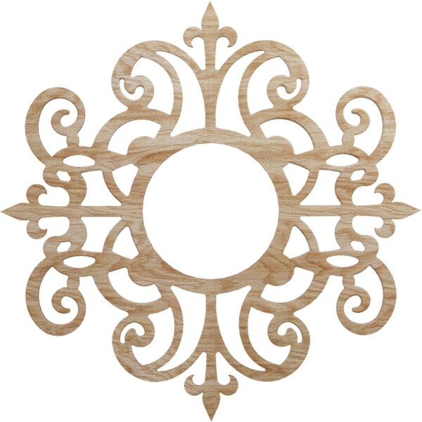 Ekena Millwork Dijon Wood Fretwork Pierced Ceiling Medallion, Red Oak, 24"OD x 7 3/4"ID x 3/8"T CMWP24X24X0375DIRO - main